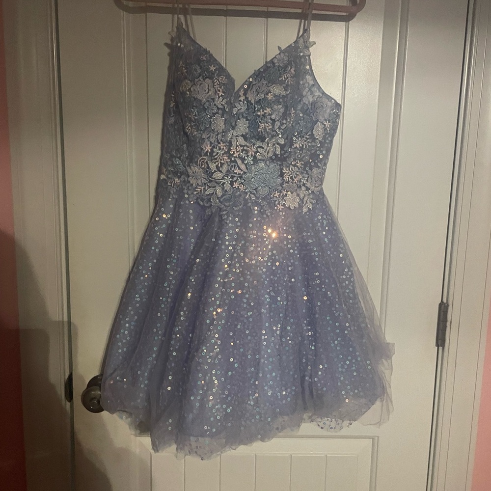 Elegant Blue Lace Kids Dress